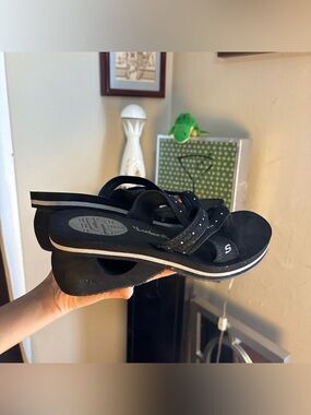 Black & White Platform Skechers W Rhinestones